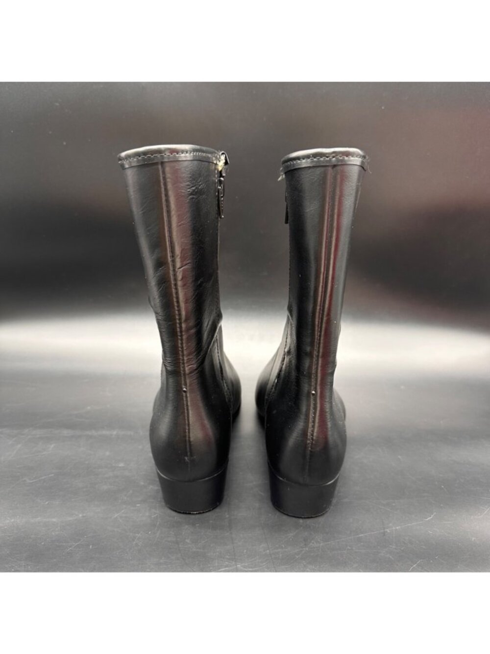 Vintage Black Boots Waterproof Sherpa Lined USA Size 6 Extra Wide Retro Winter - Picture 4 of 15